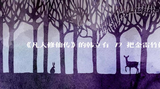 《凡人修仙传》的韩立有 72 把金雷竹做的剑，其他人看见了不觉得奇怪吗？